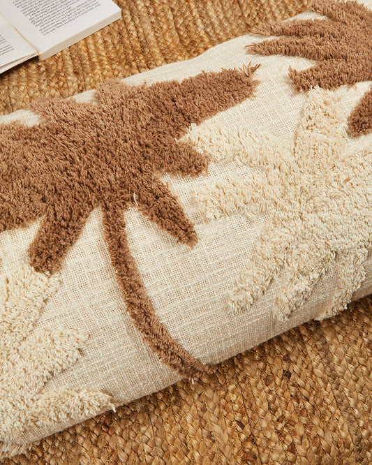 Boho trees 14 x 36 Beige Cushion cover with tassle