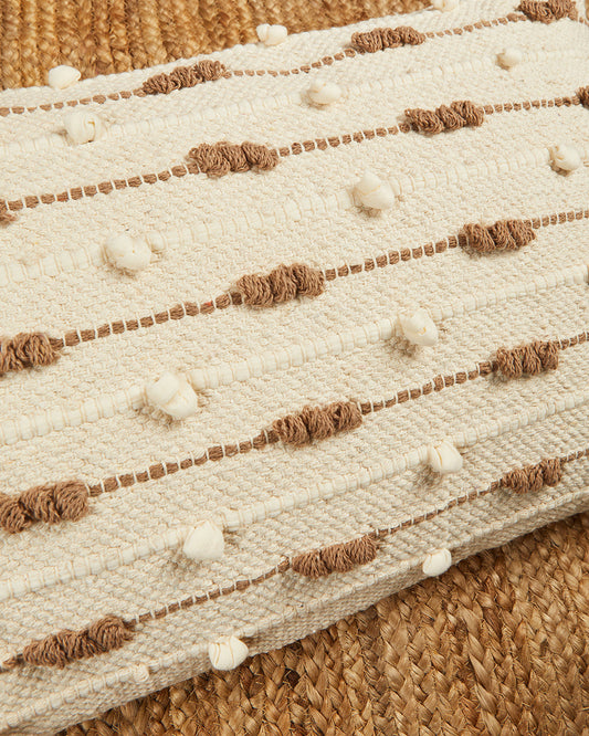 Fab boho 14 x 36 Beige Cushion cover with tassle