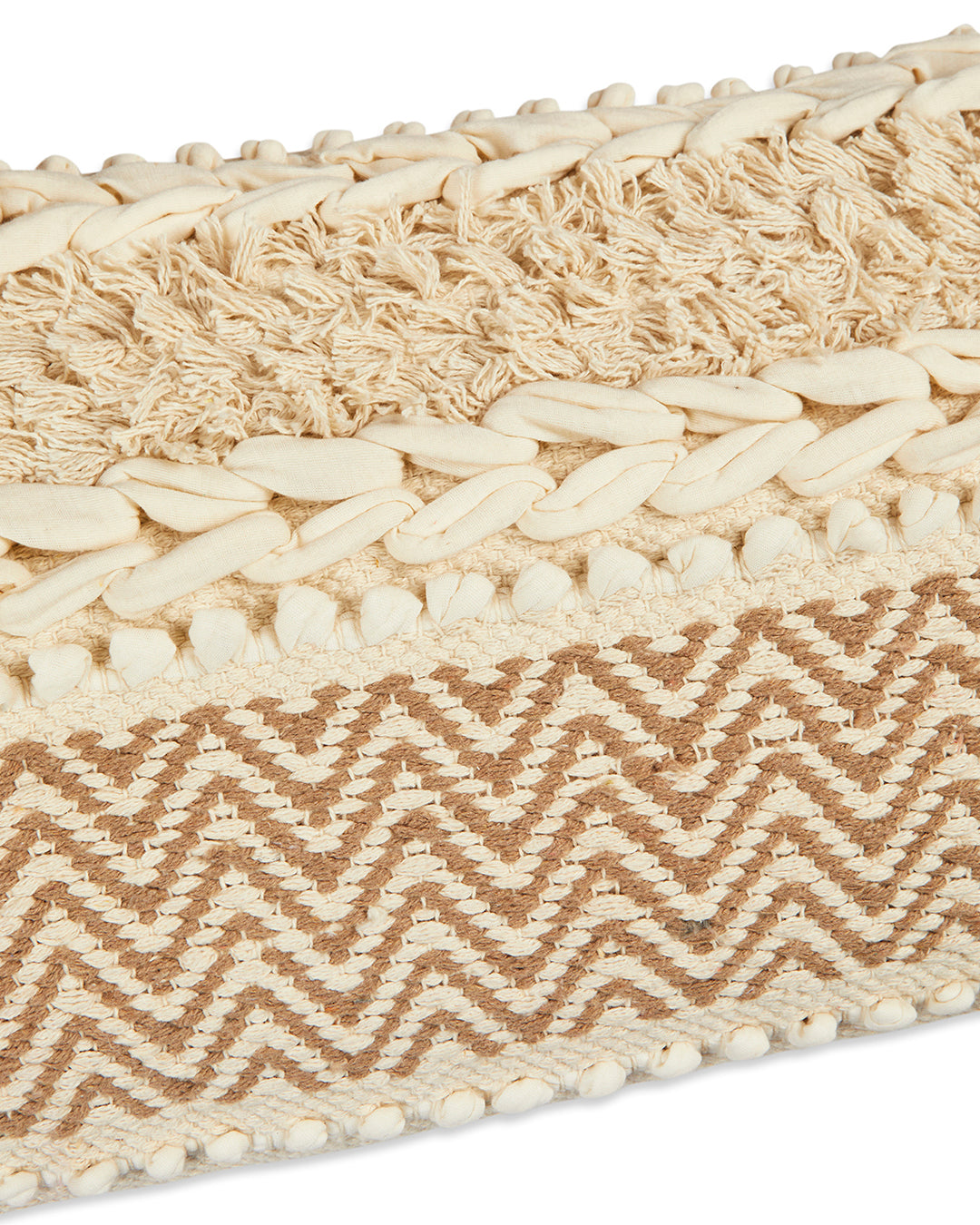 Beige fringes 14 x 36 Cushion cover with tassle
