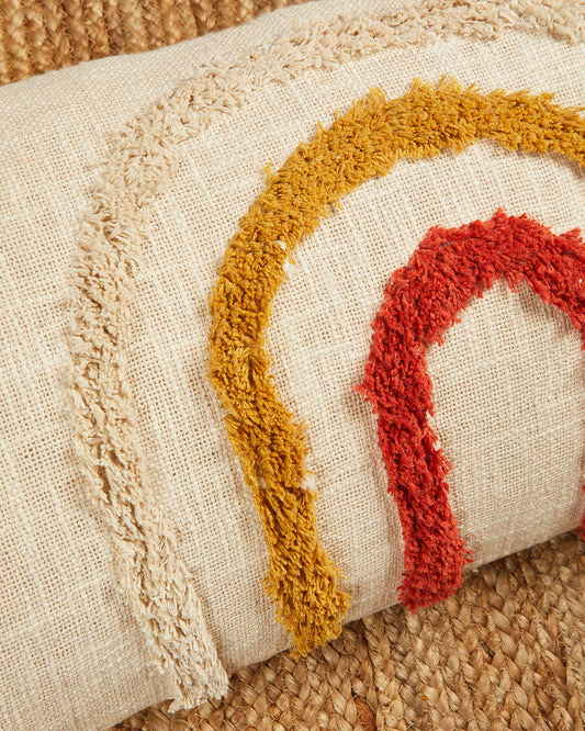 New rainbow 14 x 36 Beige Cushion cover with tassle