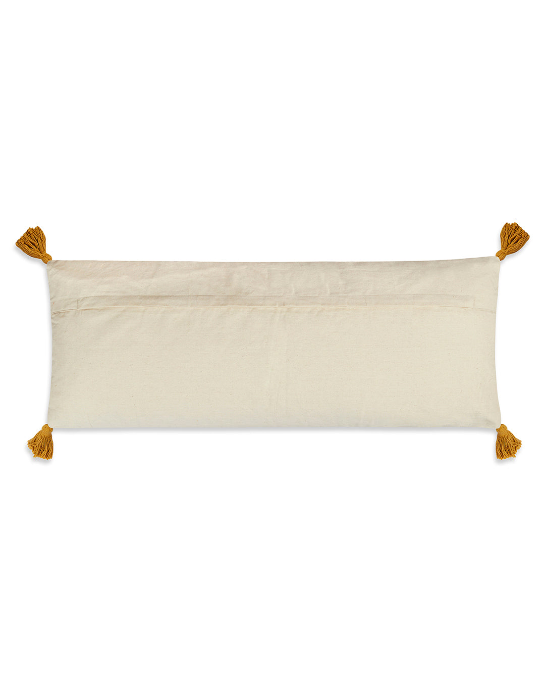 Yellow curves 14 x 36 Beige Cushion cover with tassle