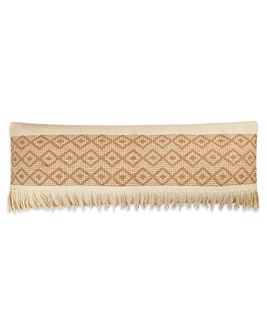 Diamond fringes 14 x 36 Beige Cushion cover with tassle