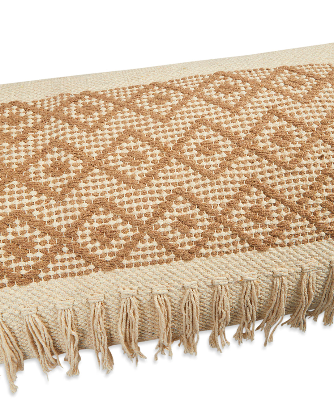 Diamond fringes 14 x 36 Beige Cushion cover with tassle