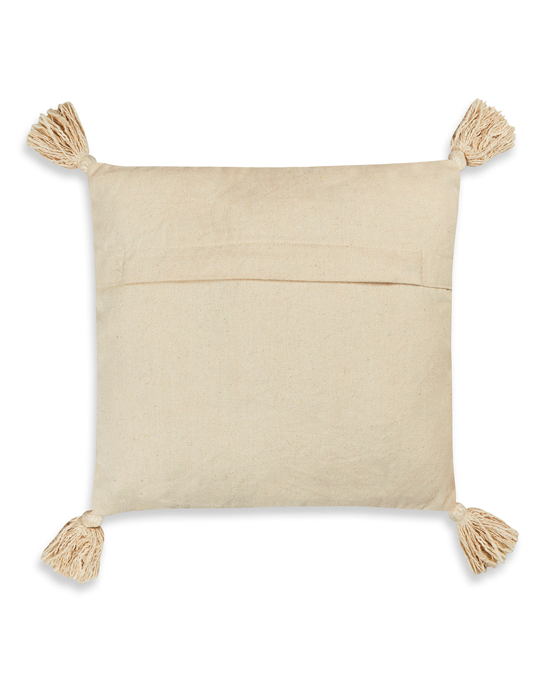 Braided Beige 12 x 12 Cushion cover with tassle - Set of 2