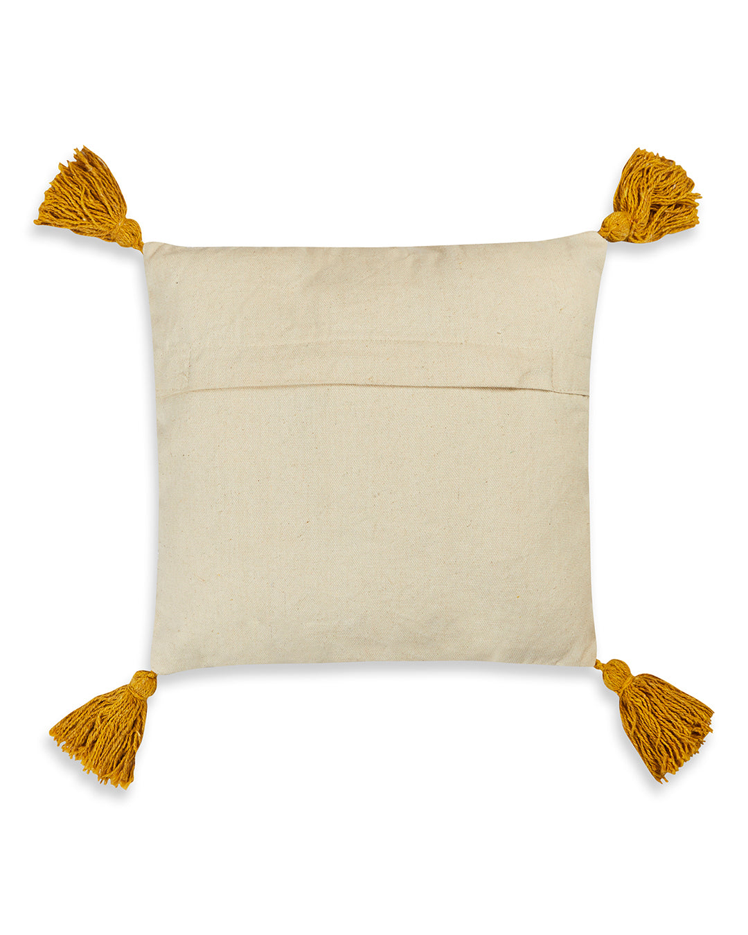 Lovely Rising Sun 12 x 12 Beige Cushion cover with tassle - Set of 2