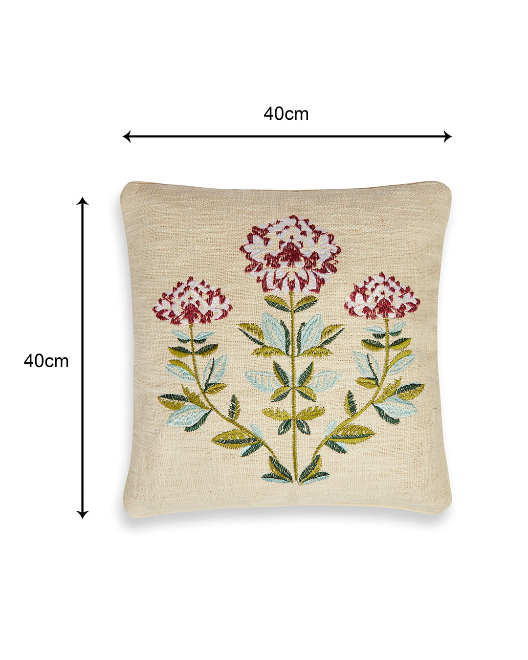 Unique Embroidery 16 x 16 Beige Cushion cover - Set of 2