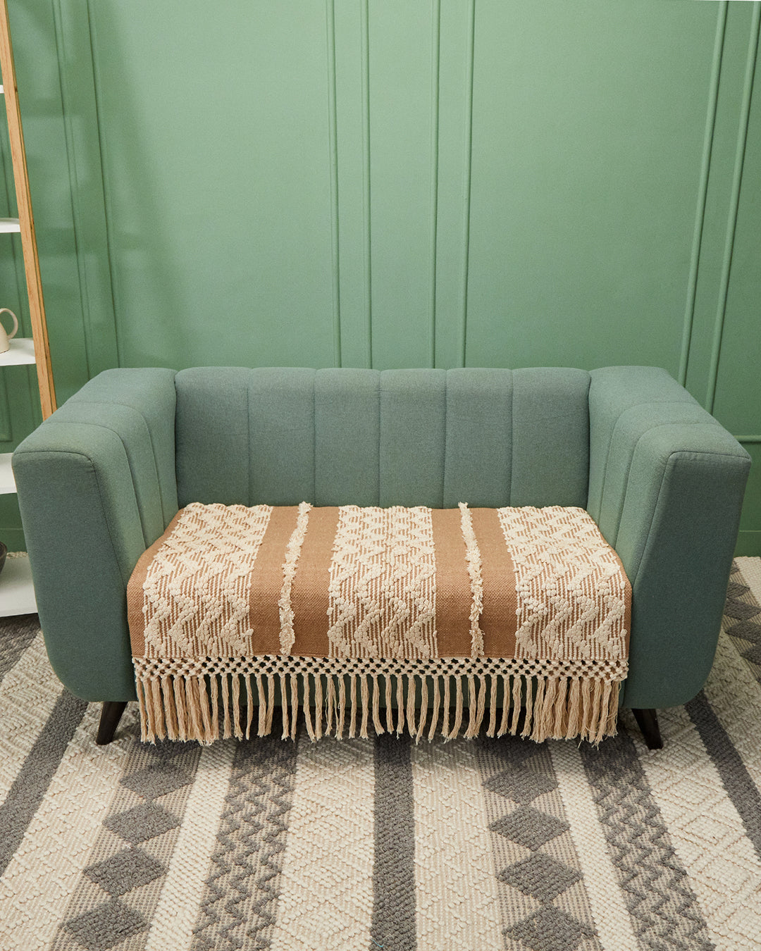 Moroccan pattern jacquard 3 seater sofa cover