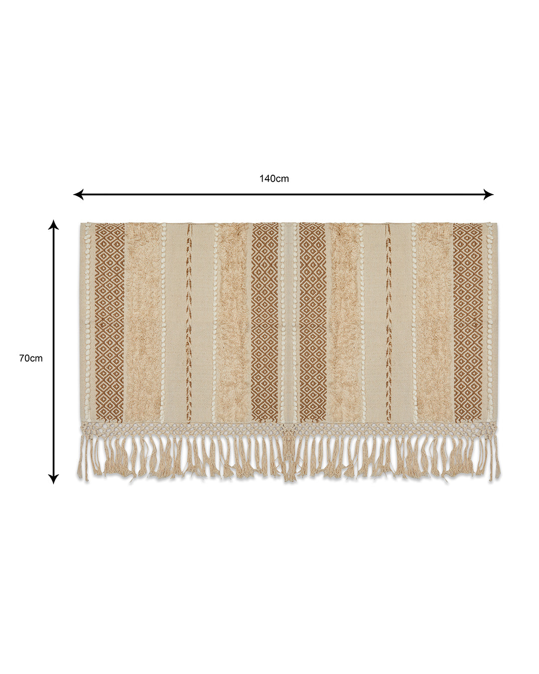 Hand crafted Beige 2 seater sofa cover with tassles