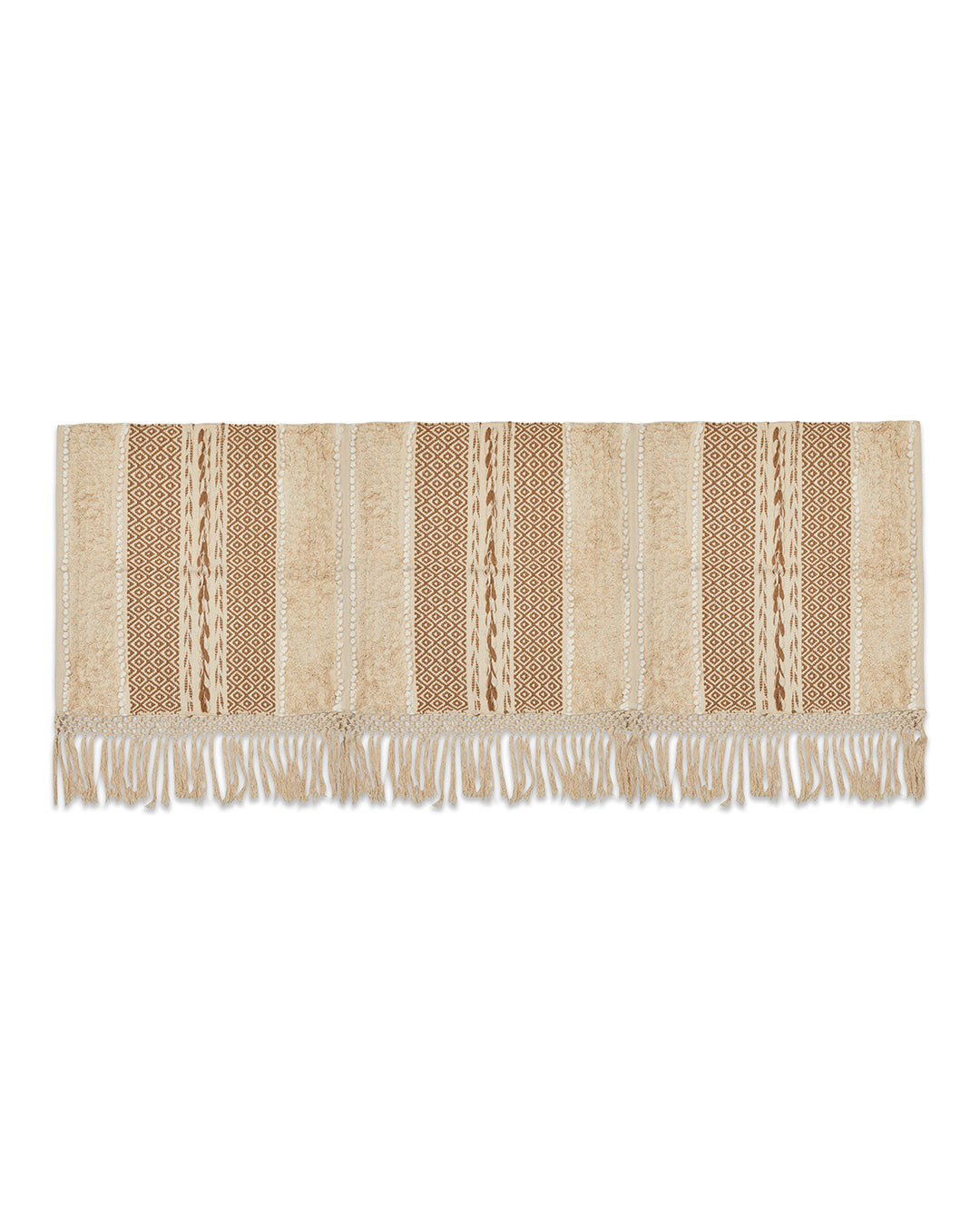 Braided Beige 3 seater sofa cover with tassles