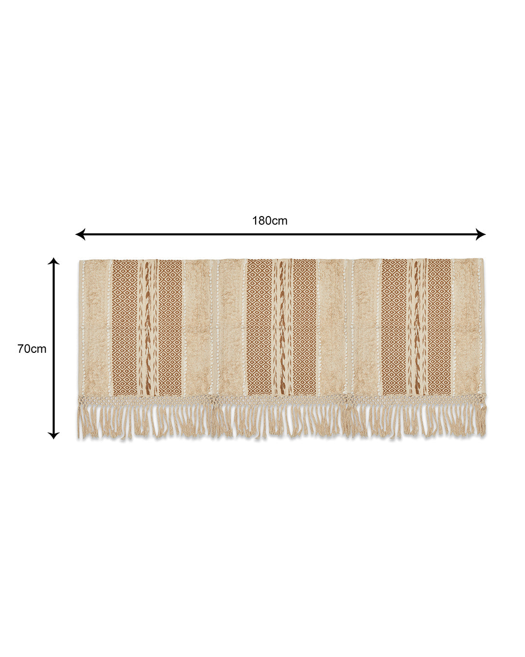 Braided Beige 3 seater sofa cover with tassles