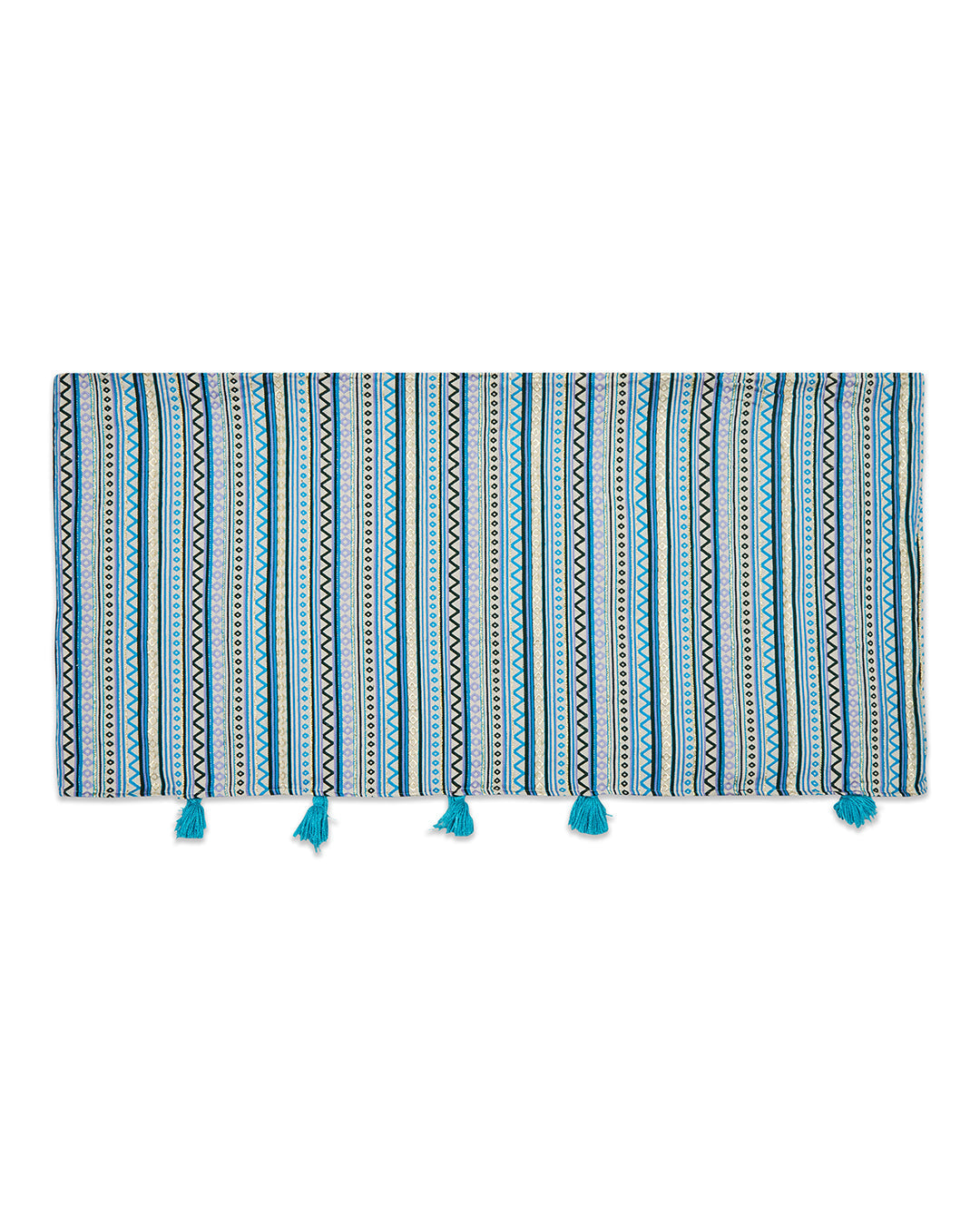 Blue jacquard 2 seater sofa cover