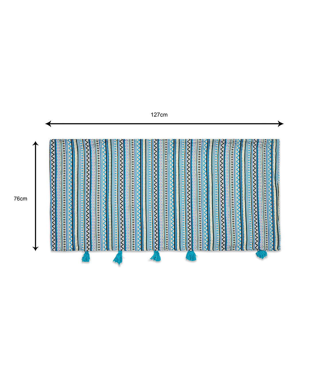 Blue jacquard 2 seater sofa cover