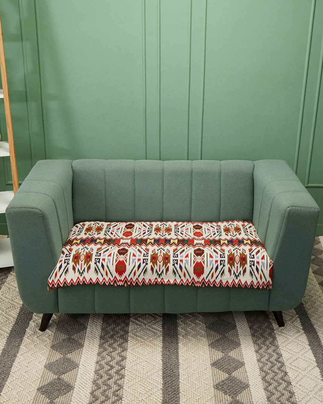 Moroccan pattern jacquard 2 seater sofa cover