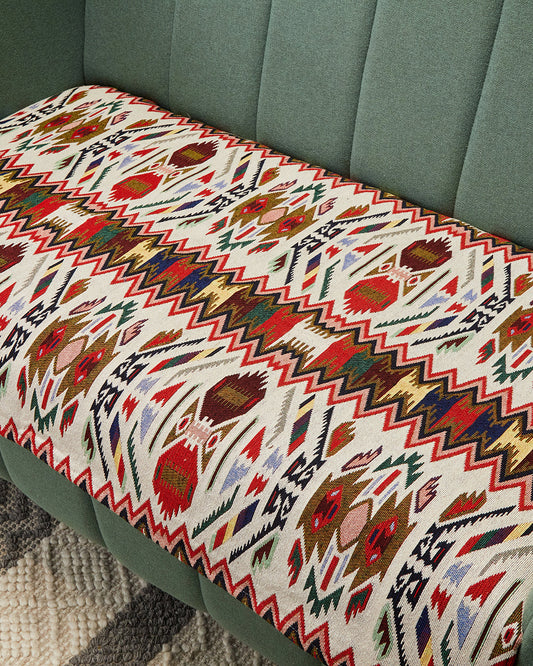 Moroccan pattern jacquard 2 seater sofa cover