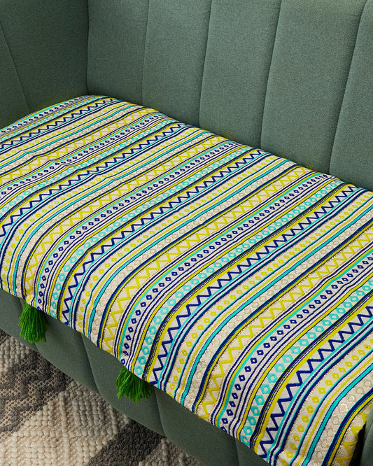 Green Jacquard 3 Seater Sofa Cover