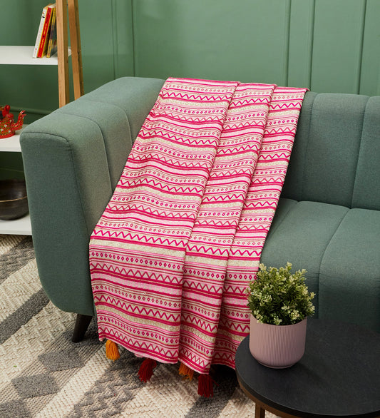 Artistic pink sofa throw blanket