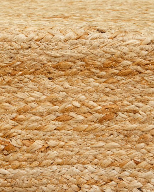 Oval 4 legged wooden jute bench/side table