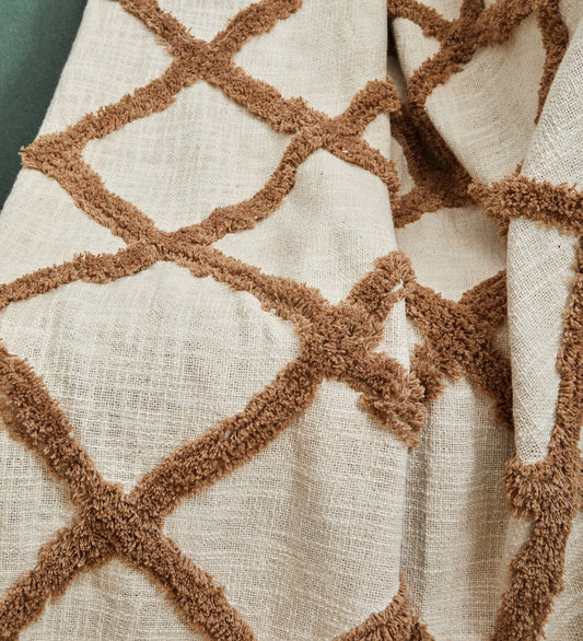 Beige & brown sofa throw blanket