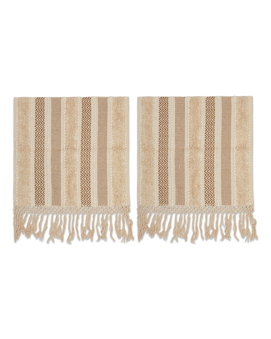 Lovely Beige 1 seater sofa cover with tassles