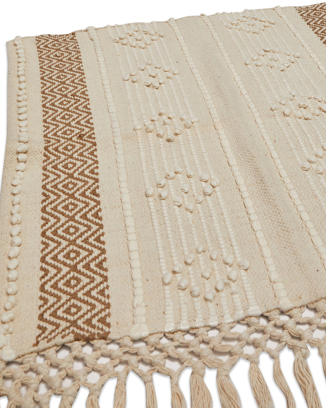 Pearl design 1 seater sofa cover with tassles - Set of 2