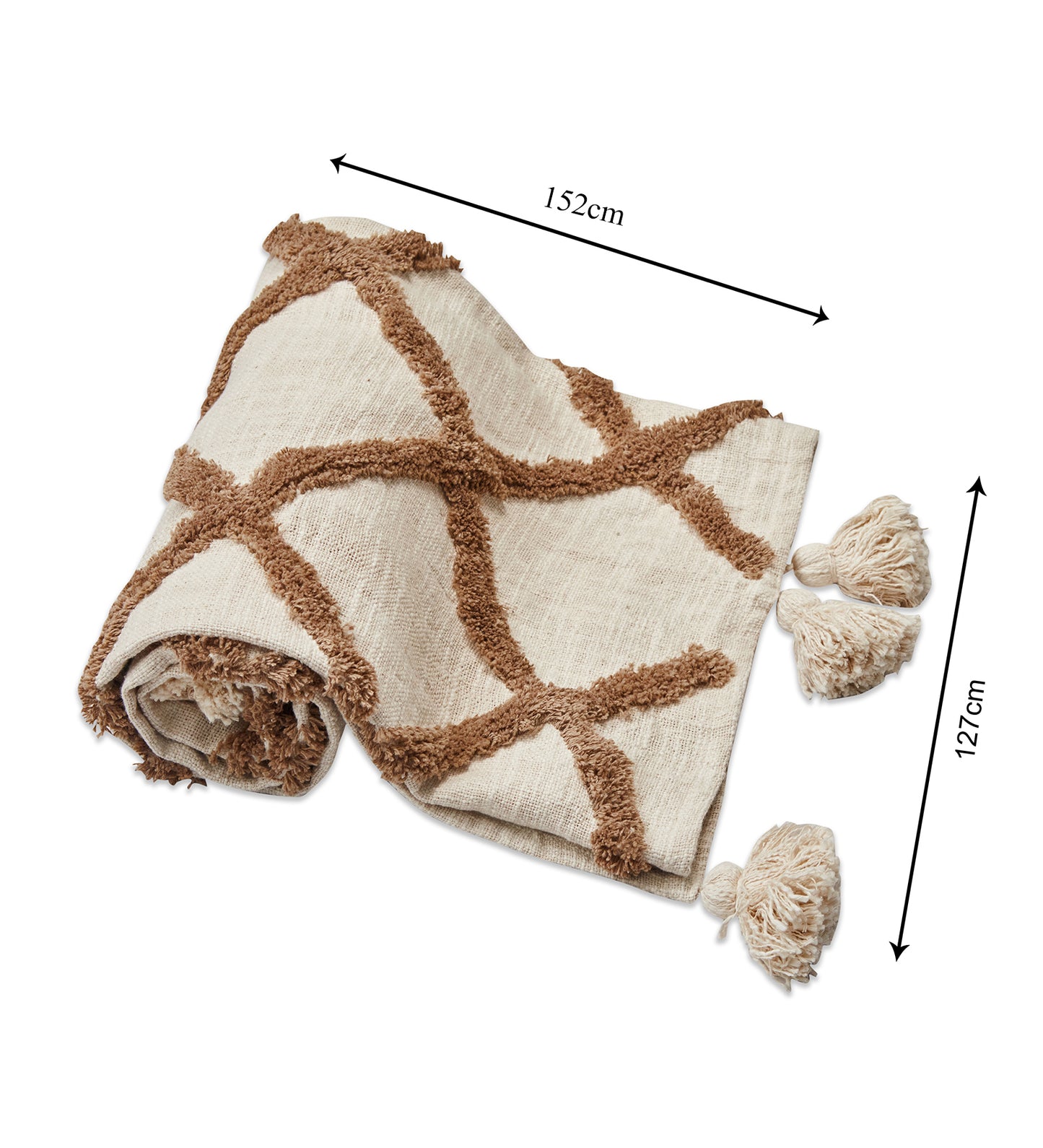 Beige & brown sofa throw blanket