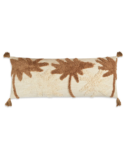 Boho trees 14 x 36 Beige Cushion cover with tassle