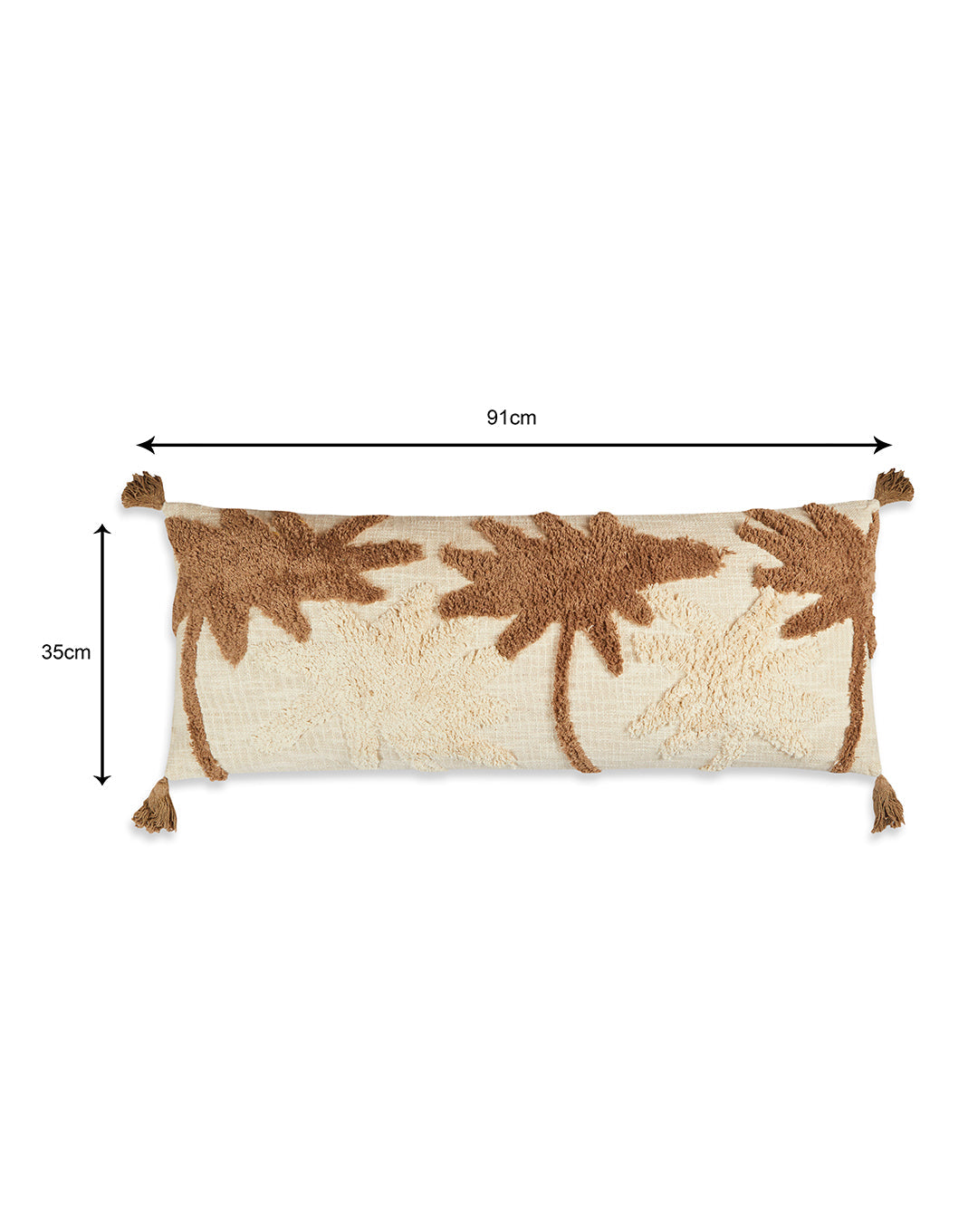 Boho trees 14 x 36 Beige Cushion cover with tassle