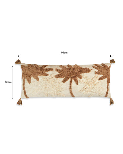 Boho trees 14 x 36 Beige Cushion cover with tassle