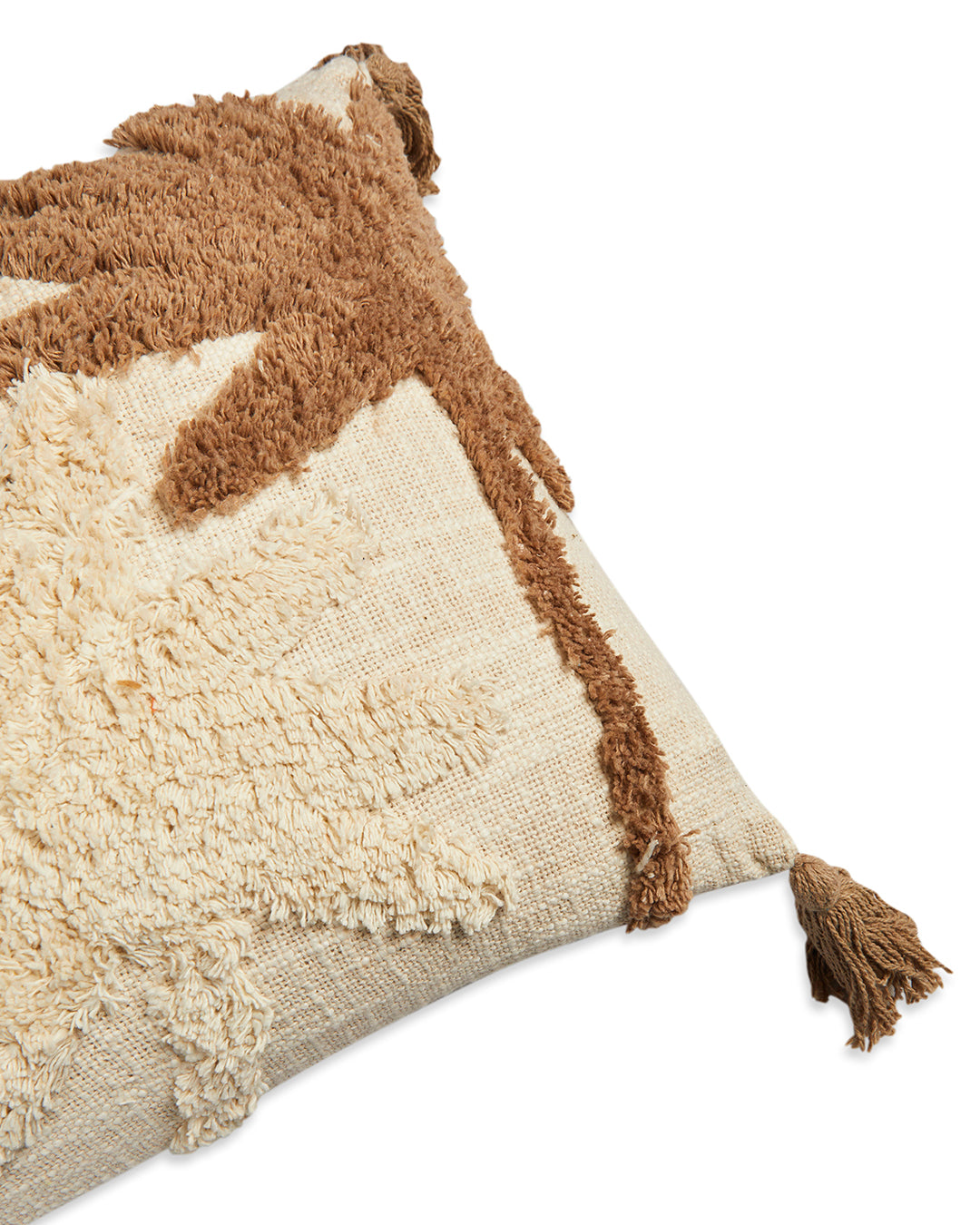 Boho trees 14 x 36 Beige Cushion cover with tassle