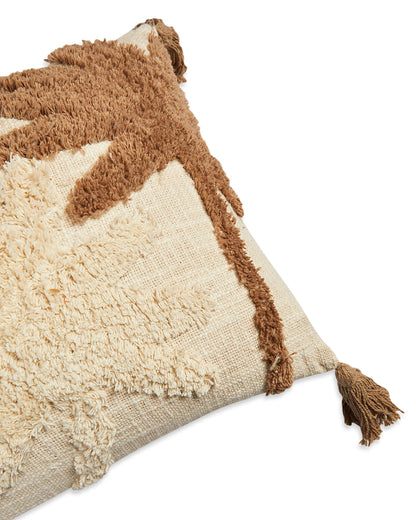 Boho trees 14 x 36 Beige Cushion cover with tassle
