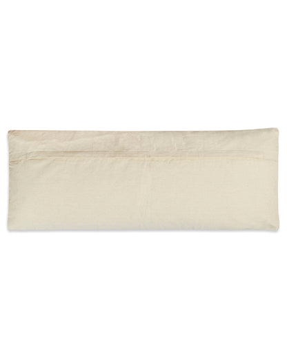 Pink fringes 14 x 36 Beige Cushion cover with tassle