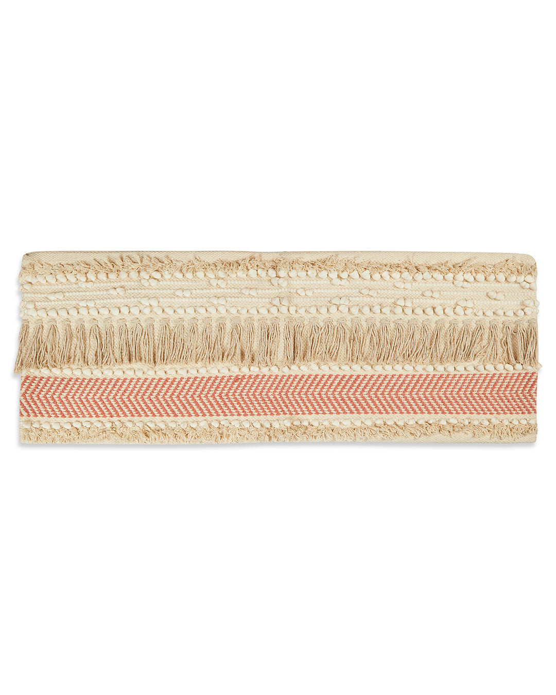 Pink fringes 14 x 36 Beige Cushion cover with tassle