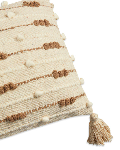 Fab boho 14 x 36 Beige Cushion cover with tassle