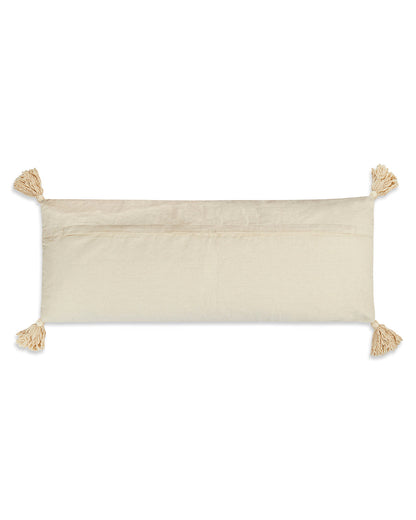 Fab boho 14 x 36 Beige Cushion cover with tassle