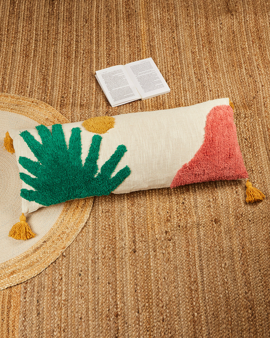 Scenic 14 x 36 Beige Cushion cover with tassle
