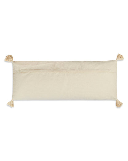 Beige fringes 14 x 36 Cushion cover with tassle