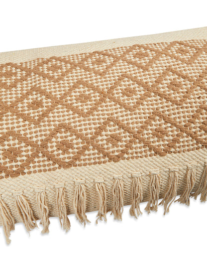 Diamond fringes 14 x 36 Beige Cushion cover with tassle