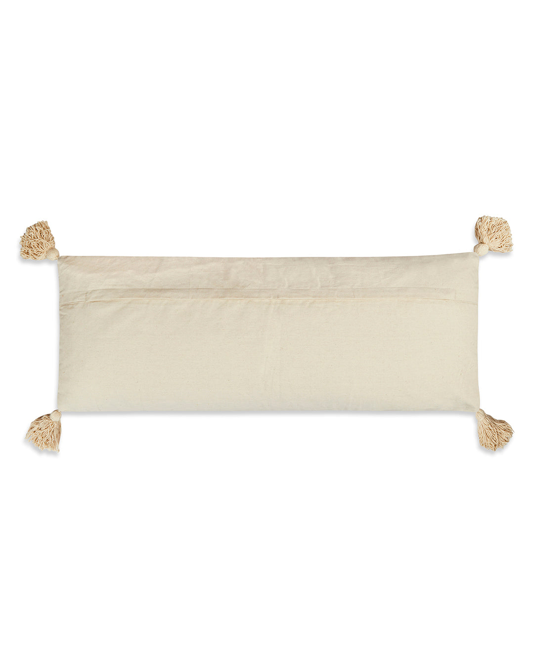 Beige brown zigzag 14 x 36 Cushion cover with tassle