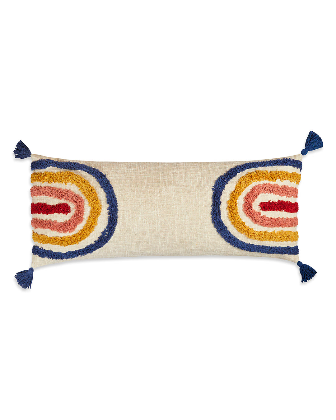 Double Rainbow 14 x 36 Beige Cushion cover with tassle