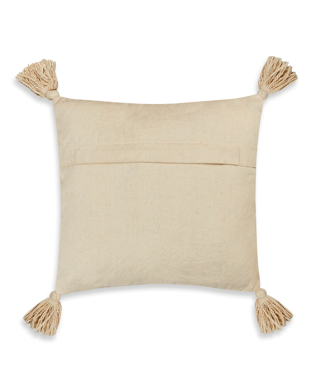 Beige & black bohemian 12 x 12 Cushion cover with tassle - Set of 2
