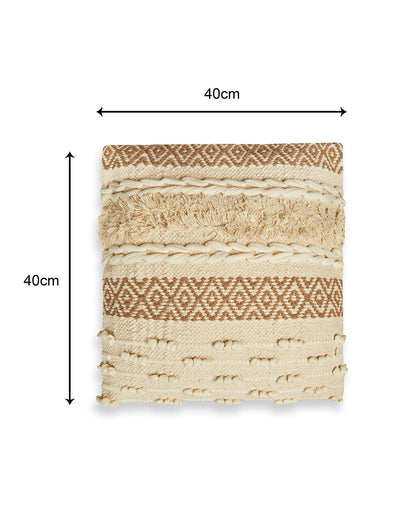 Lovely boho 16 x 16 Beige Cushion cover - Set of 2