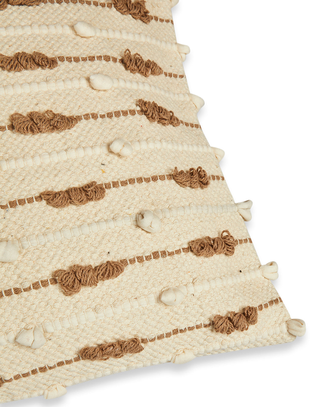 Beige & brown 16 x 16 Cushion cover with tassle - Set of 2