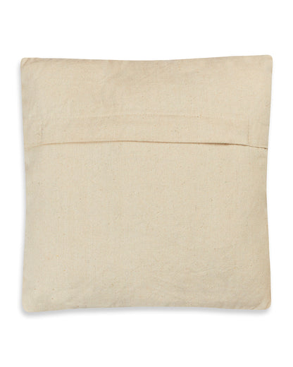 Beige & brown 16 x 16 Cushion cover with tassle - Set of 2