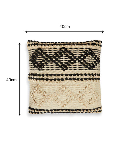 Beige & black 16 x 16 Cushion cover - Set of 2