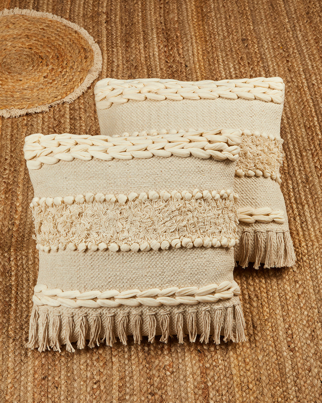 Naturally beautiful 16 x 16 Beige Cushion cover - Set of 2