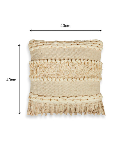 Naturally beautiful 16 x 16 Beige Cushion cover - Set of 2