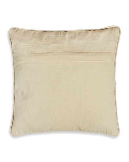 Colourful Embroidery 16 x 16 Beige Cushion cover - Set of 2