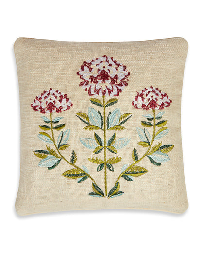 Unique Embroidery 16 x 16 Beige Cushion cover - Set of 2