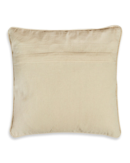 Beige & orange Tufted 16 x 16 Cushion cover - Set of 2