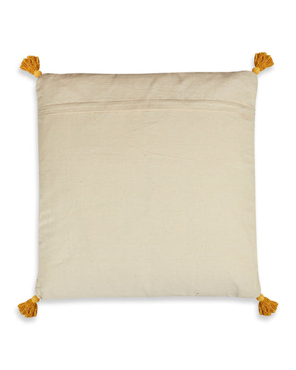 Lovely Rising Sun 24 x 24 Beige Cushion cover with tassle - Set of 2